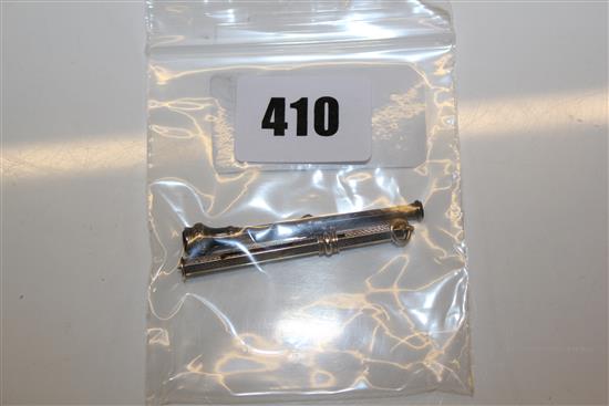 Gold 9ct tooth pick & silver toothpick